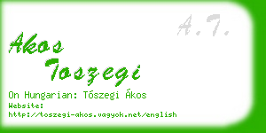 akos toszegi business card